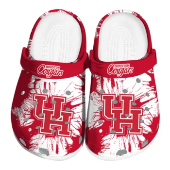 Houston Cougars Splatter Graphics Clogs
