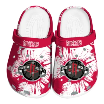 Houston Rockets Splatter Graphics Clogs