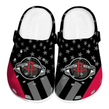 Houston Rockets Stellar Stripes Theme Clogs