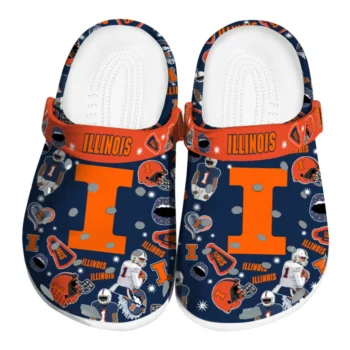 Illinois Fighting Illini Football Icons Clogs