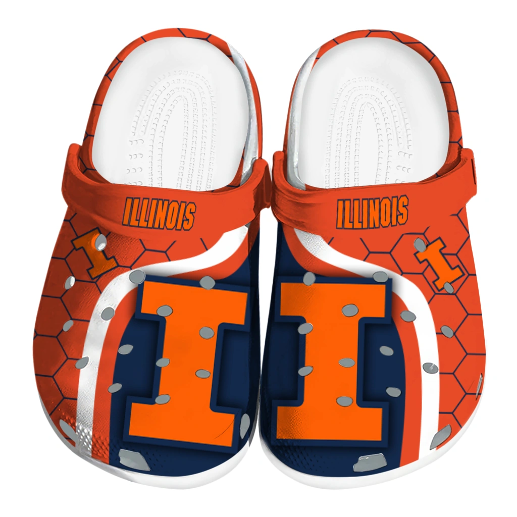illinois-fighting-illini-hexagon-grid-clogs-best-selling illinois fighting illini hexagon grid clogs best selling