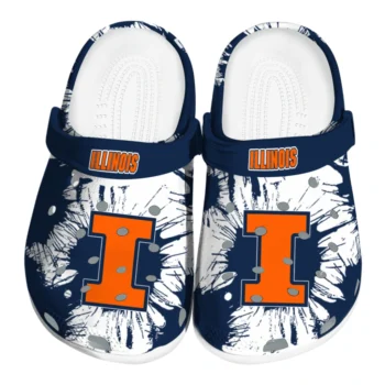Illinois Fighting Illini Splatter Graphics Clogs