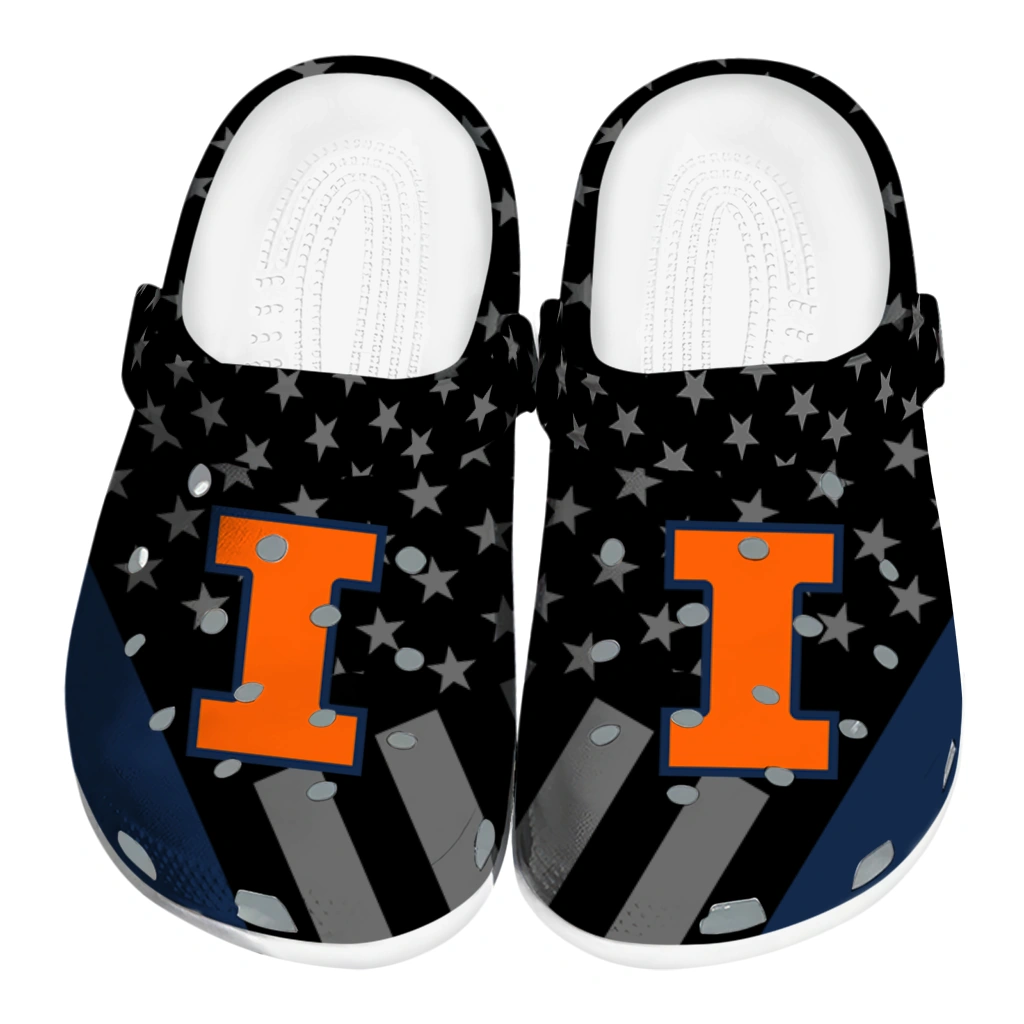 illinois-fighting-illini-stellar-stripes-theme-clogs-best-selling illinois fighting illini stellar stripes theme clogs best selling
