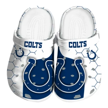 Indianapolis Colts Hexagon Grid Clogs