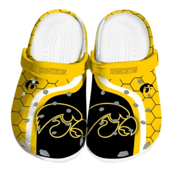 Iowa Hawkeyes Hexagon Grid Clogs