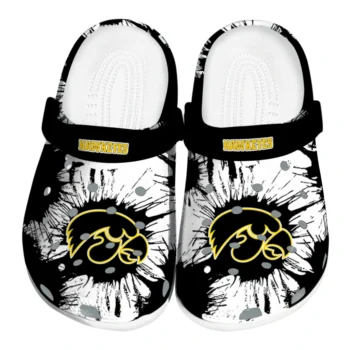 Iowa Hawkeyes Splatter Graphics Clogs