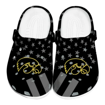 Iowa Hawkeyes Stellar Stripes Theme Clogs