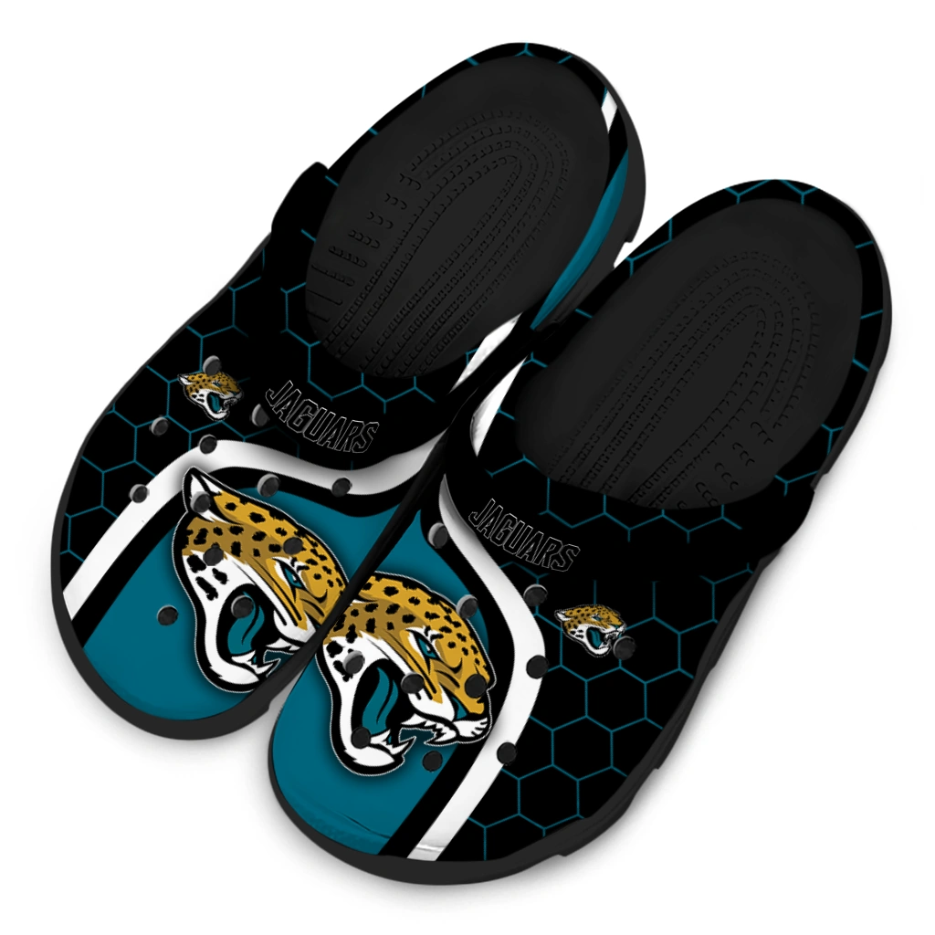 jacksonville-jaguars-hexagon-grid-clogs-latest-model