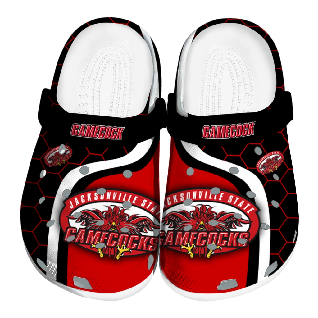 jacksonville-state-gamecocks-hexagon-grid-clogs-best-selling jacksonville state gamecocks hexagon grid clogs best selling