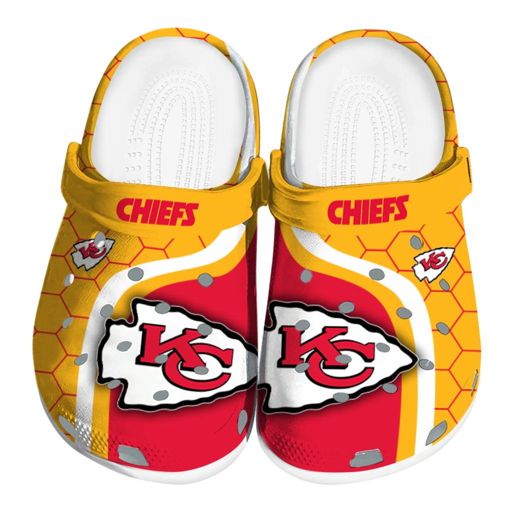 kansas-city-chiefs-hexagon-grid-clogs-best-selling kansas city chiefs hexagon grid clogs best selling