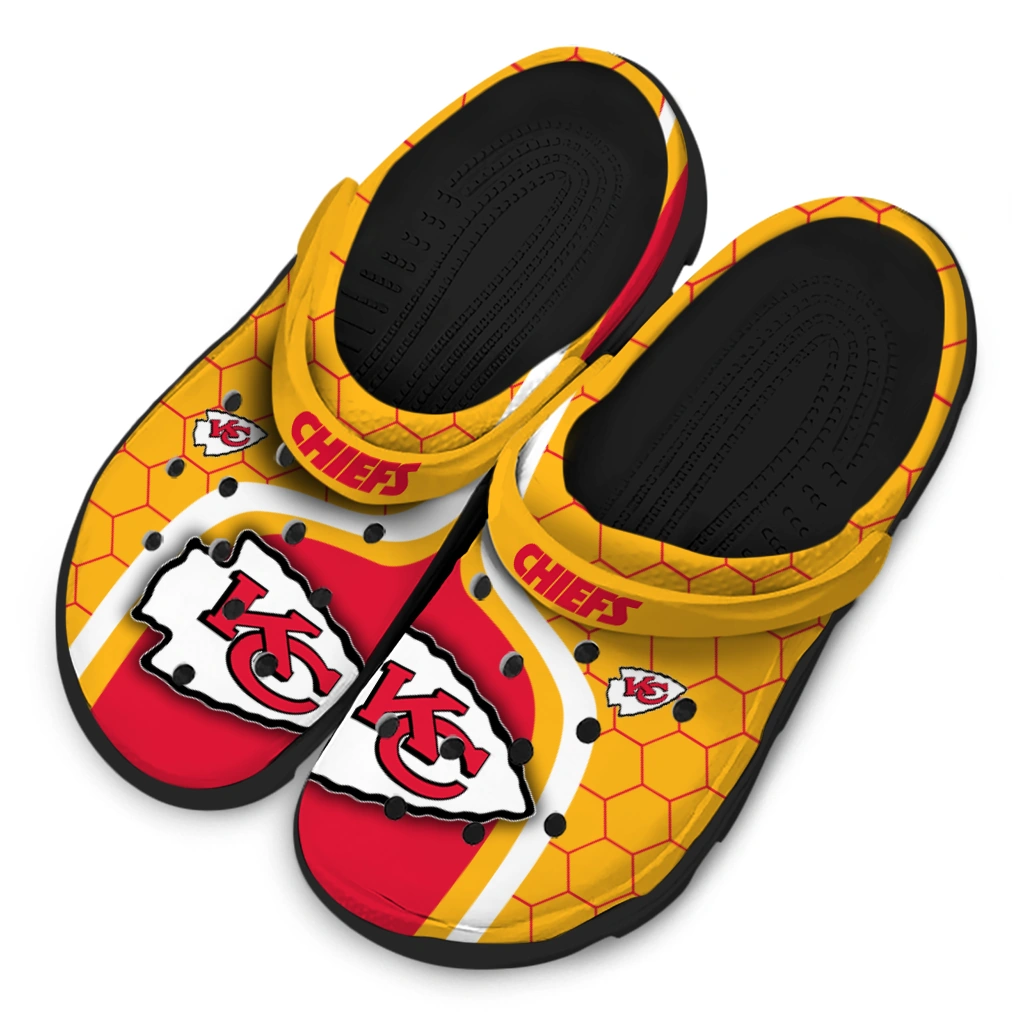kansas-city-chiefs-hexagon-grid-clogs-latest-model