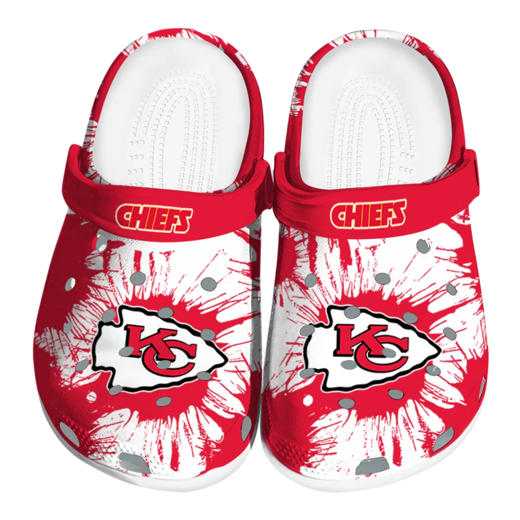 kansas-city-chiefs-splatter-graphics-clogs-best-selling kansas city chiefs splatter graphics clogs best selling