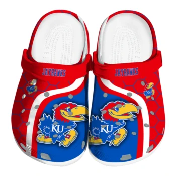 Kansas Jayhawks Hexagon Grid Clogs