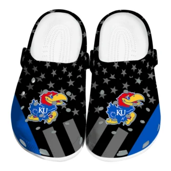 Kansas Jayhawks Stellar Stripes Theme Clogs