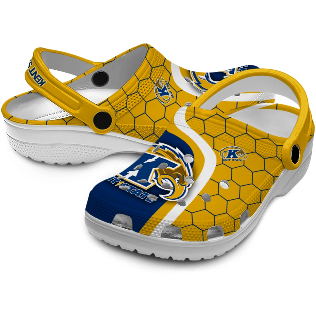 kent-state-golden-flashes-hexagon-grid-clogs-high-quality