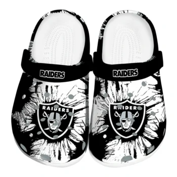 Las Vegas Raiders Splatter Graphics Clogs