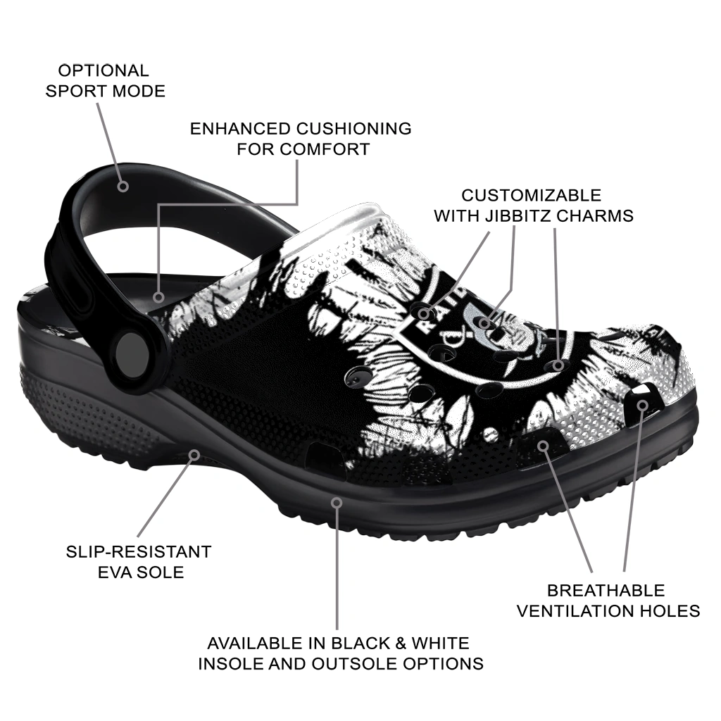 las-vegas-raiders-splatter-graphics-clogs-new-arrival