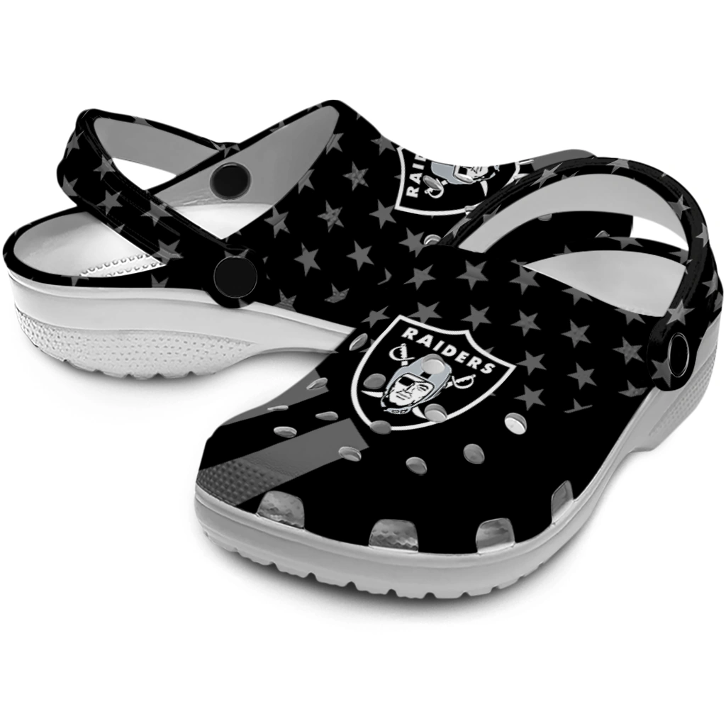 las-vegas-raiders-stellar-stripes-theme-clogs-high-quality