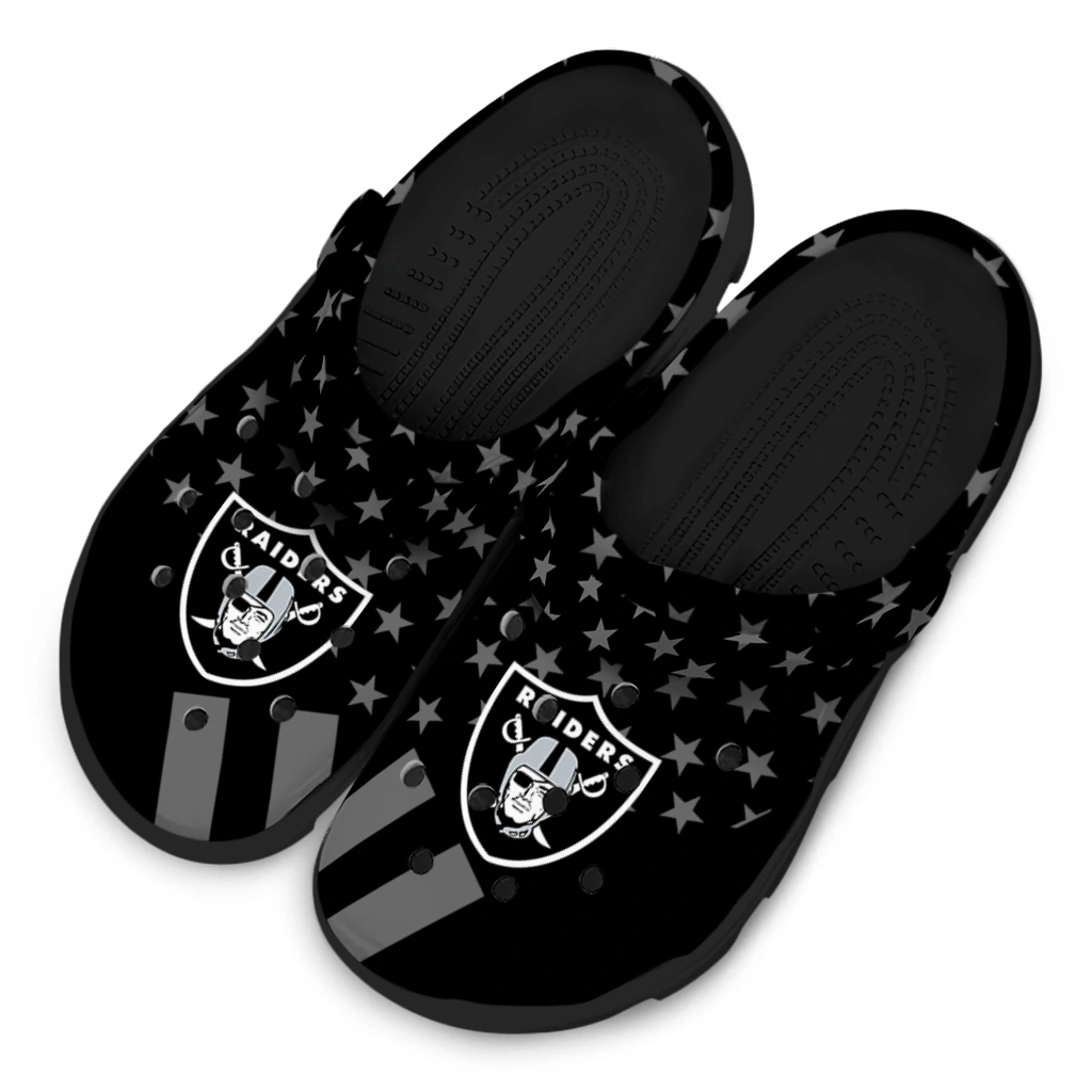 las-vegas-raiders-stellar-stripes-theme-clogs-latest-model