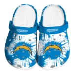 los-angeles-chargers-splatter-graphics-clogs-best-selling