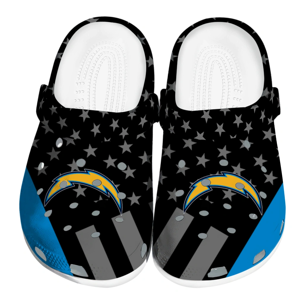 los-angeles-chargers-stellar-stripes-theme-clogs-best-selling los angeles chargers stellar stripes theme clogs best selling