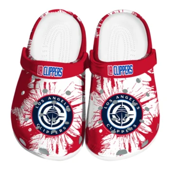 Los Angeles Clippers Splatter Graphics Clogs