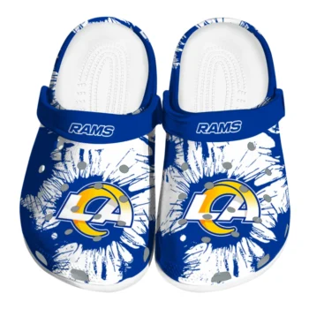 Los Angeles Rams Splatter Graphics Clogs