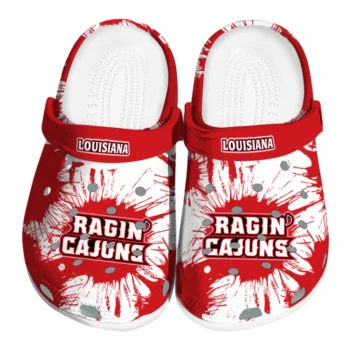 Louisiana Ragin' Cajuns Splatter Graphics Clogs
