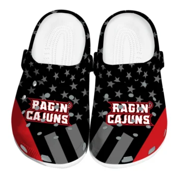 Louisiana Ragin' Cajuns Stellar Stripes Theme Clogs