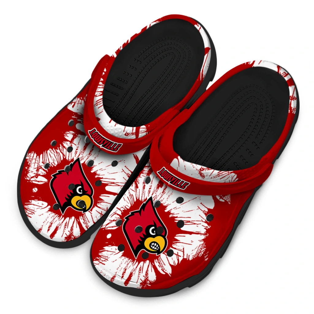 louisville-cardinals-splatter-graphics-clogs-latest-model