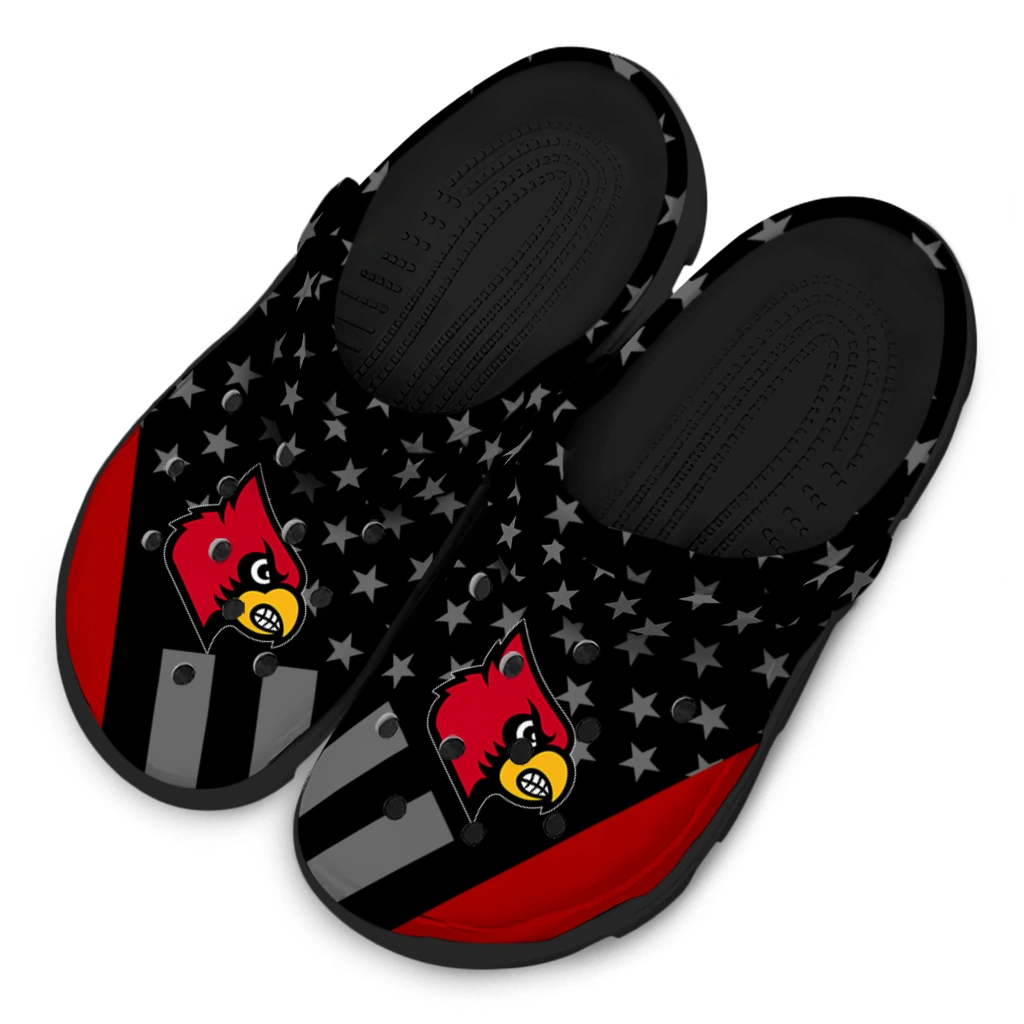 louisville-cardinals-stellar-stripes-theme-clogs-latest-model
