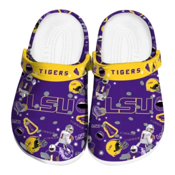 LSU Tigers Football Icons Clogs