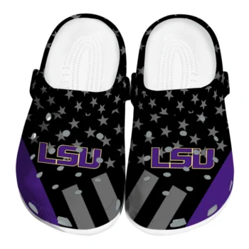 LSU Tigers Stellar Stripes Theme Clogs