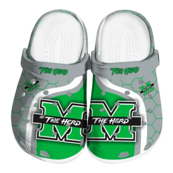 Marshall Thundering Herd Hexagon Grid Clogs