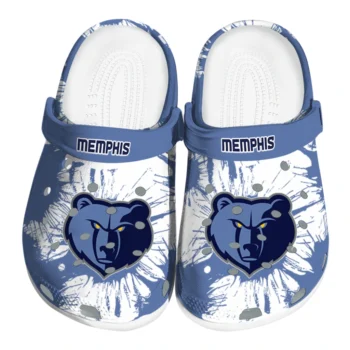 Memphis Grizzlies Splatter Graphics Clogs