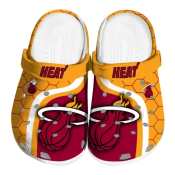 Miami Heat Hexagon Grid Clogs