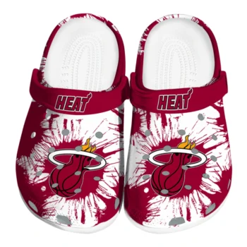Miami Heat Splatter Graphics Clogs