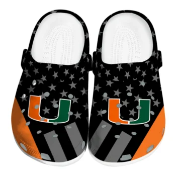 Miami Hurricanes Stellar Stripes Theme Clogs