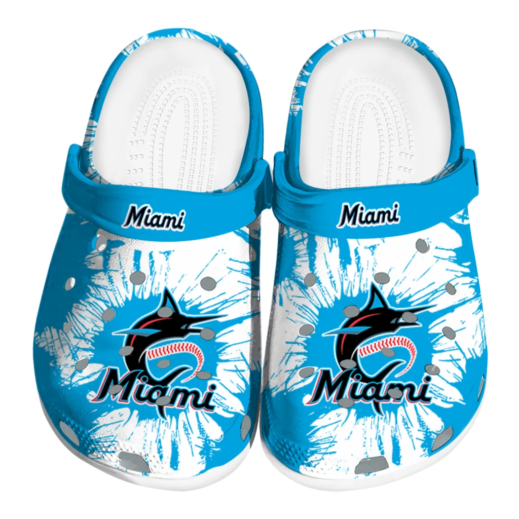 miami-marlins-splatter-graphics-clogs-best-selling miami marlins splatter graphics clogs best selling