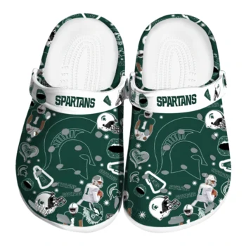 Michigan State Spartans Football Icons Clogs