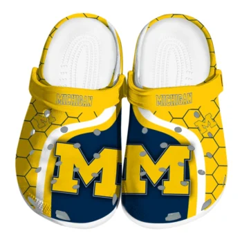 Michigan Wolverines Hexagon Grid Clogs