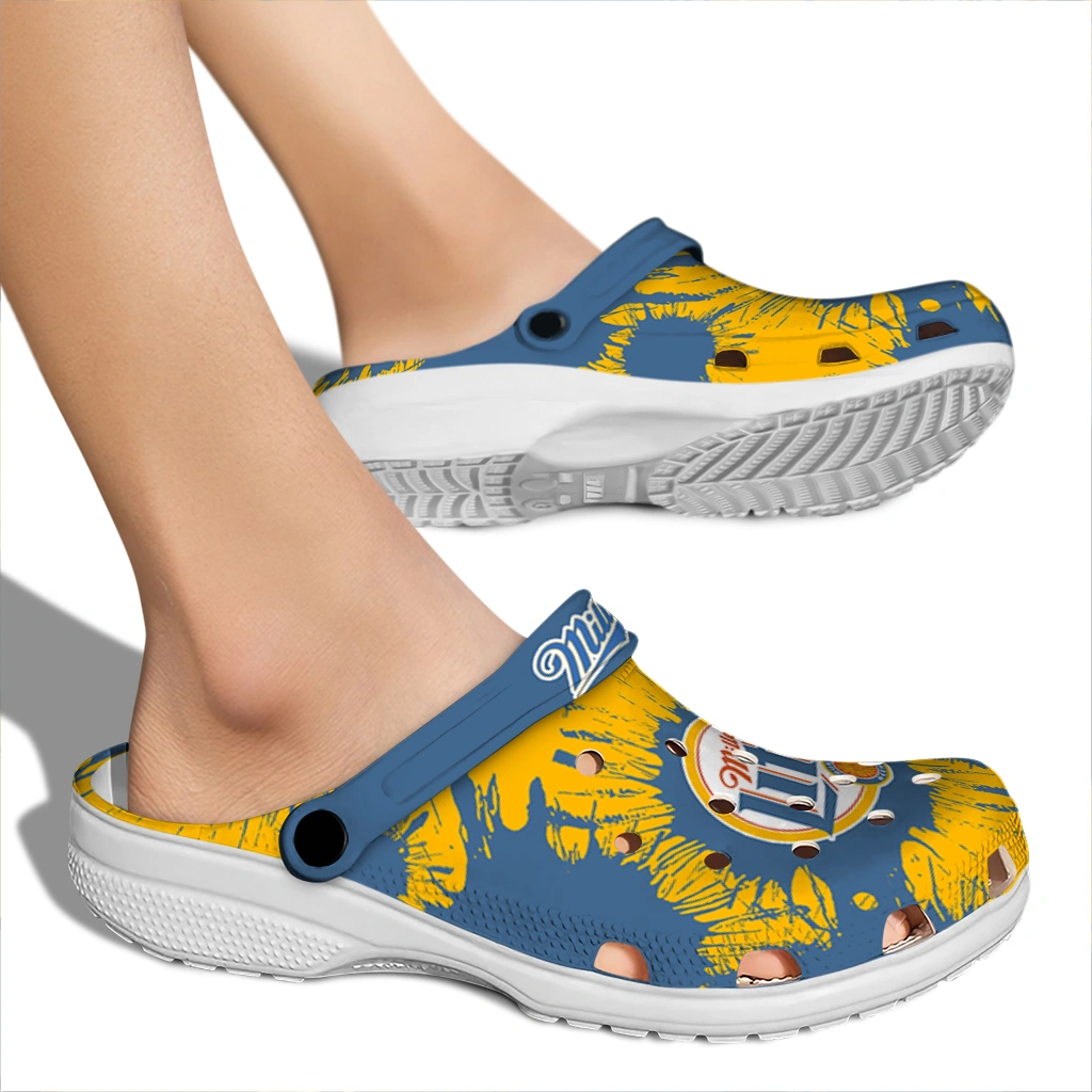 miller-lite-paint-burst-yellow-blue-clogs-fashion-forward-hey-clogs.webp