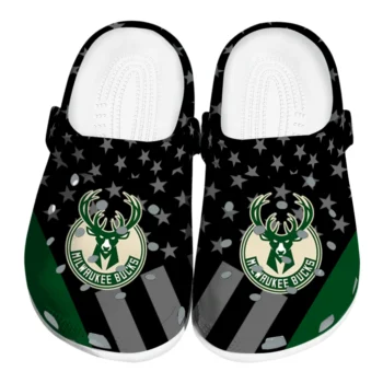 Milwaukee Bucks Stellar Stripes Theme Clogs