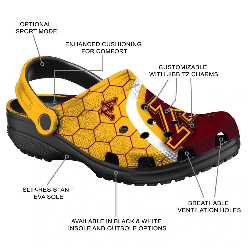 minnesota-golden-gophers-hexagon-grid-clogs-new-arrival