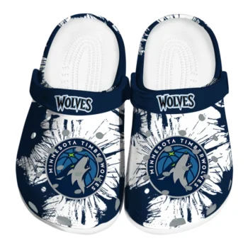 Minnesota Timberwolves Splatter Graphics Clogs