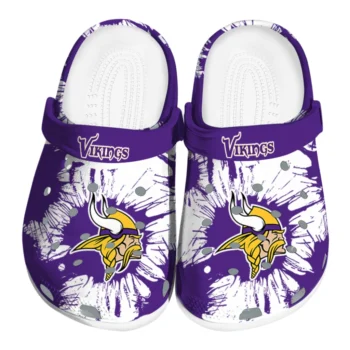 Minnesota Vikings Splatter Graphics Clogs