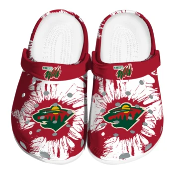 Minnesota Wild Splatter Graphics Clogs