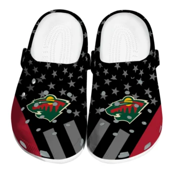 Minnesota Wild Stellar Stripes Theme Clogs