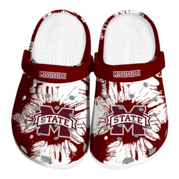 Mississippi State Bulldogs Splatter Graphics Clogs