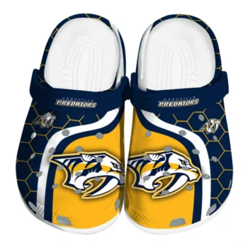Nashville Predators Hexagon Grid Clogs